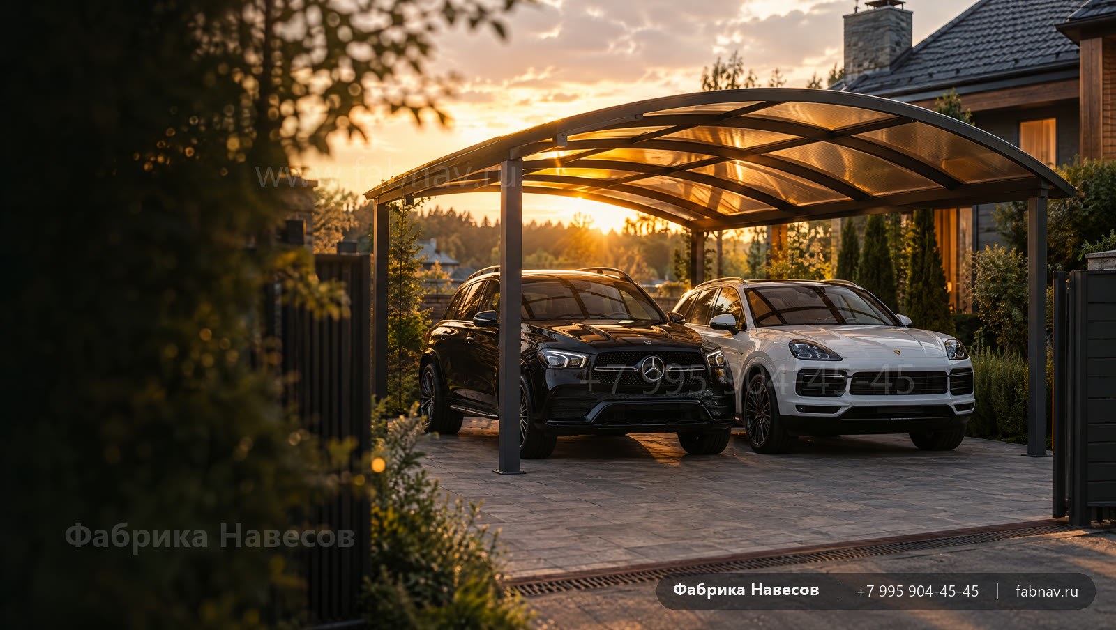 Навесы для автомобиля под ключ — «Фабрика навесов», Москва и Московская область