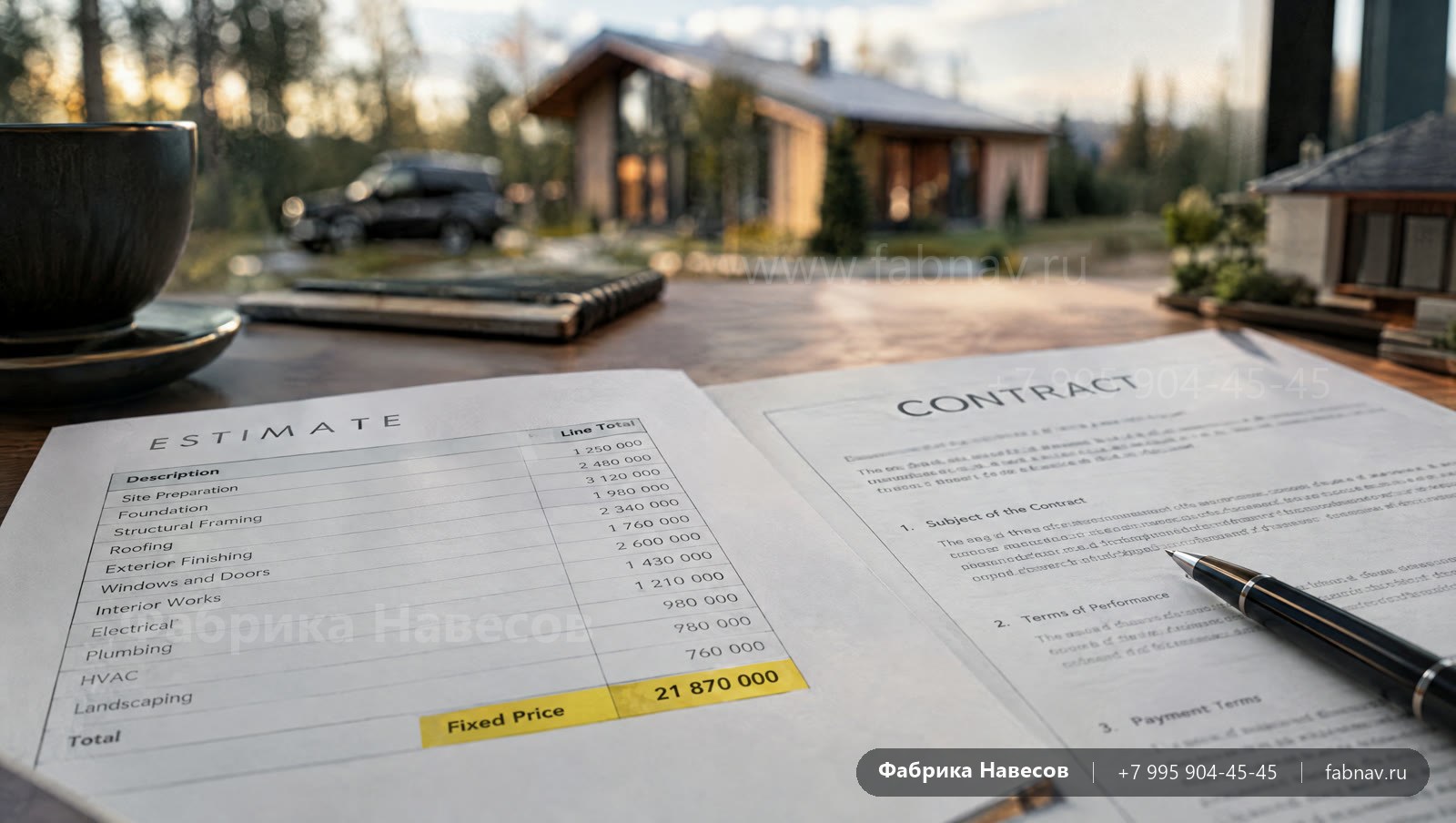 Договор и смета на навес