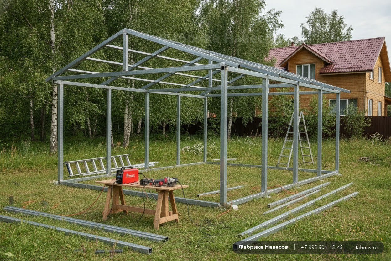Самостоятельная сборка навеса