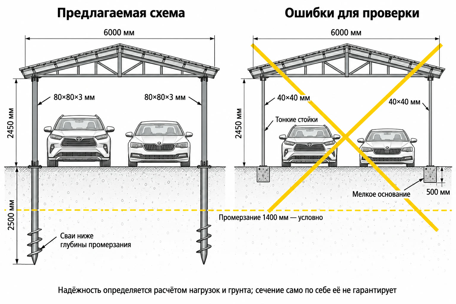 Правильный и неправильный каркас